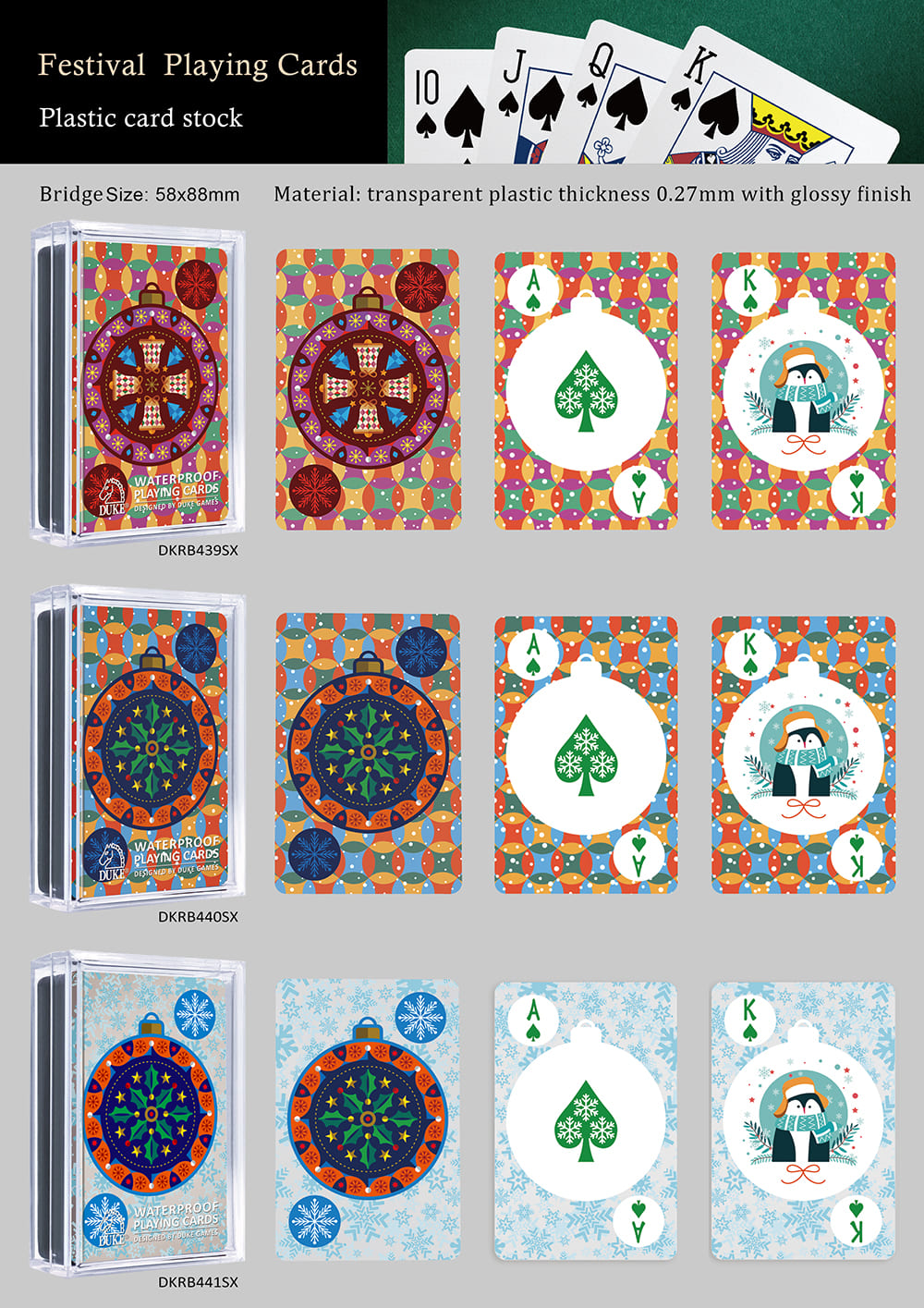Christmas Transparent Playing Cards